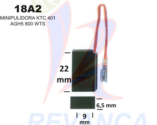 [25020003] ESCOBILLA MINIPULIDORA KTC 401AG115 800W (CABLE SALIDA SUPERIOR)