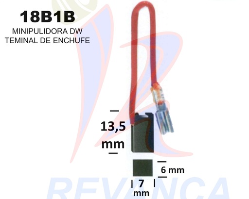 [25020035] ESCOBILLA TALADRO DW 507, 503 CABLE LARGO MEDIO TERM. ENCHUFE PEQ.