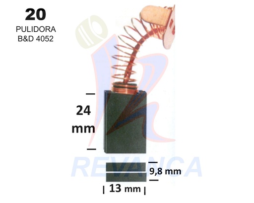 [25010050] ESCOBILLA PULIDORA B&D 4052 TIPO 1Y4, 4076 TERM. SOLD. ESTAÑO