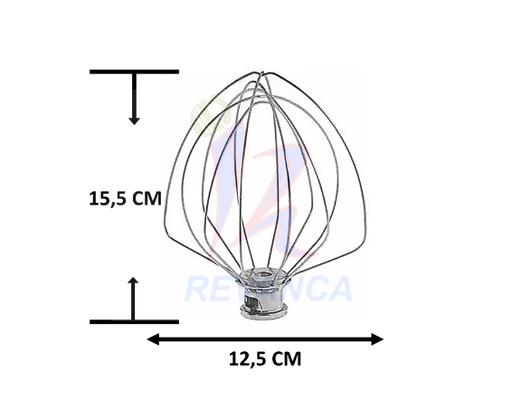 [07040041] GLOBO DE BATIDORA KITCHENAID WPW10731415 5QT REEMPLAZO