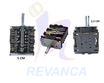 [09030028] SWITCH HORNO ROTATIVO 5 POSICIONES RT345-1K(72°/23)/RT345-1K(72°/23)-C  C/PROTECTOR PLASTICO