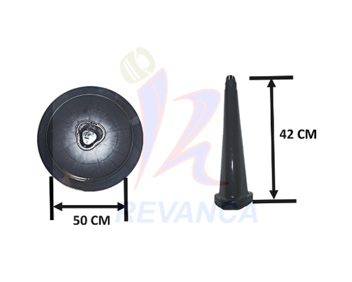 [23010030] JUEGO DE BASE Y SOPORTE PARA VENTILADOR SAMURAI NEGRO