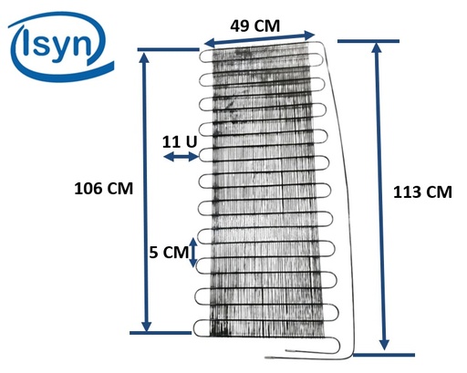 [04030411] PARRILLA DE NEVERA 1/3 A 1/4 113CM LARGO/49CM ANCHO (11U) PLANA