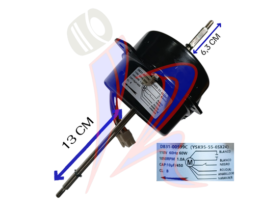 [04010179] MOTOR CONDENSADOR A/A SAMSUNG DOBLE EJE DB31-00599C/YSK95-55-6SX24 60W/110V
